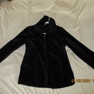 Women’s black faux fur jacket. Size small